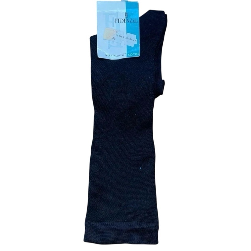 4/$25 Fidenzze Black Knee High Socks Made In Italy